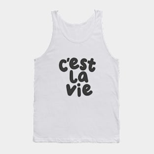 C'est La Vie in White and Dark Grey Tank Top